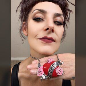 Mo'C Heart Pendant Kitsch 'n' Kouture Kawaii Love Cartoon Tattoo Art Necklace